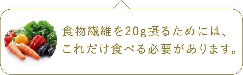 食物繊維を20g摂るためには、これだけ食べる必要があります。